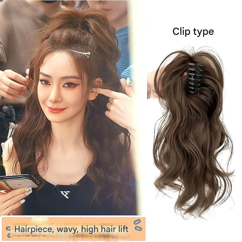 Extensão De Peruca De Rabo De Cavalo Alto Encaracolado Natural Com Clipe De Garra-Estilo Americano Doce E Picante