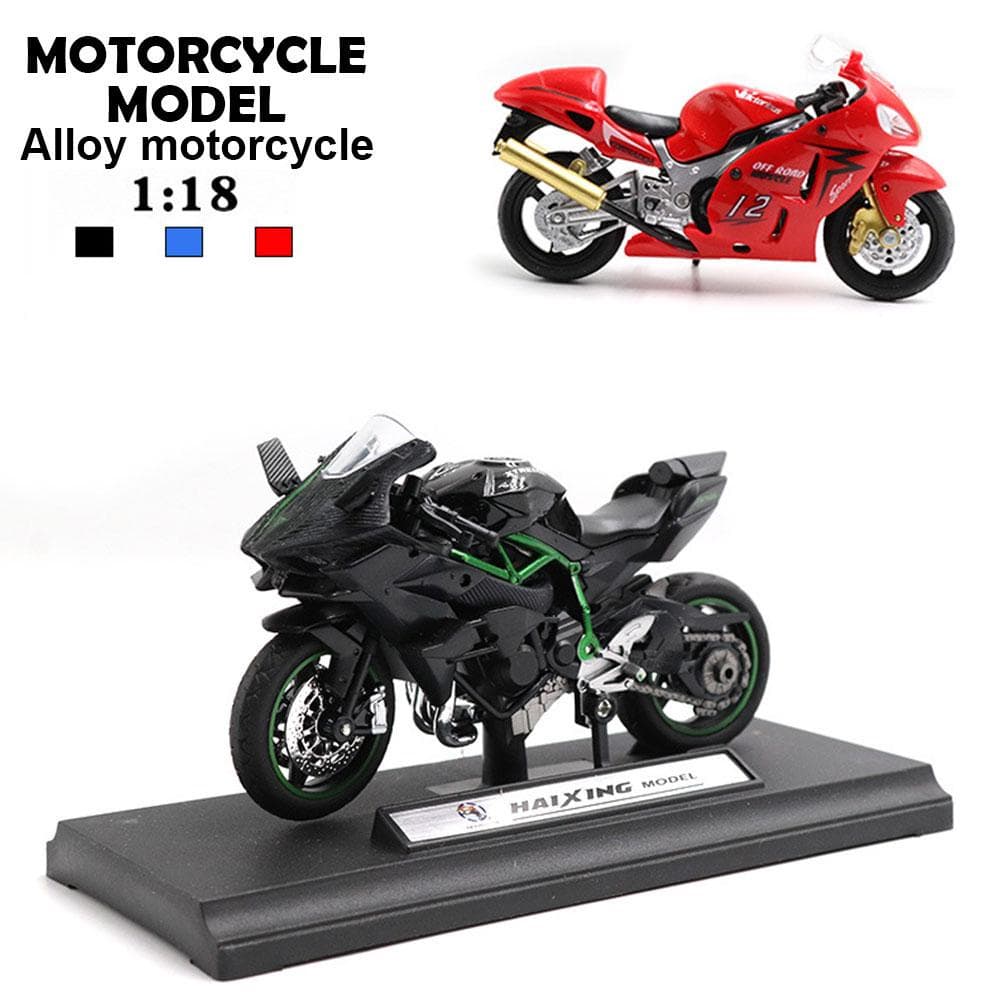 Modelo De Motocicleta Ninja H2R Escala 1 : 18 Fundido Brinquedo Preto Presente