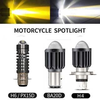 Lâmpada LED Para Farol De Motocicleta H4 BA20D , Lente De Cor Dupla , Feixe Hi-Lo Scooter PX15D