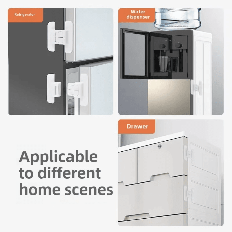 2PCS Fechos de Refrigerador e Armário, Travas de Segurança à Prova de Crianças, Presente de Natal