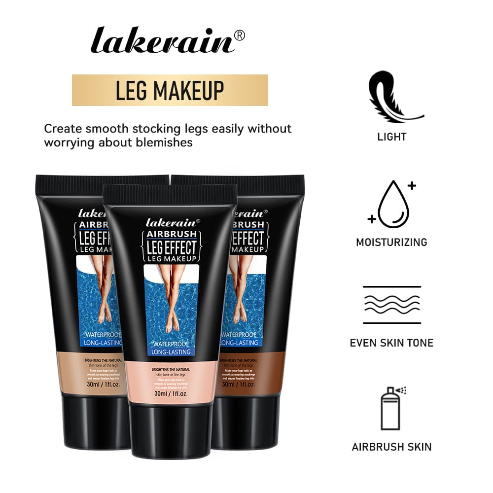 Lakerain Leg Makeup Concealer Impermeável Mesmo Tom De Pele Creme Bronzeador Para Pernas 30ml