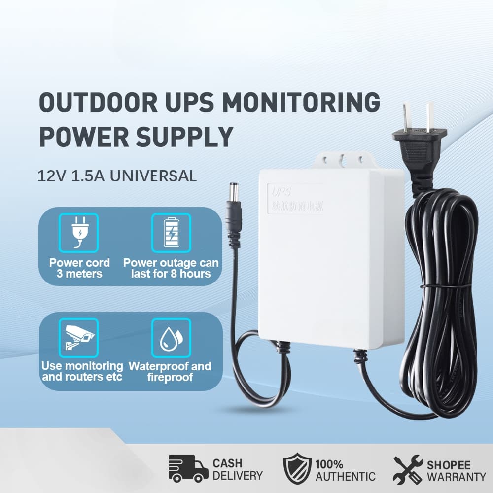 Mini UPS Bateria Backup 12V 1.5A 5400mAh Fonte De Alimentação Para Câmera WiFi AC DC