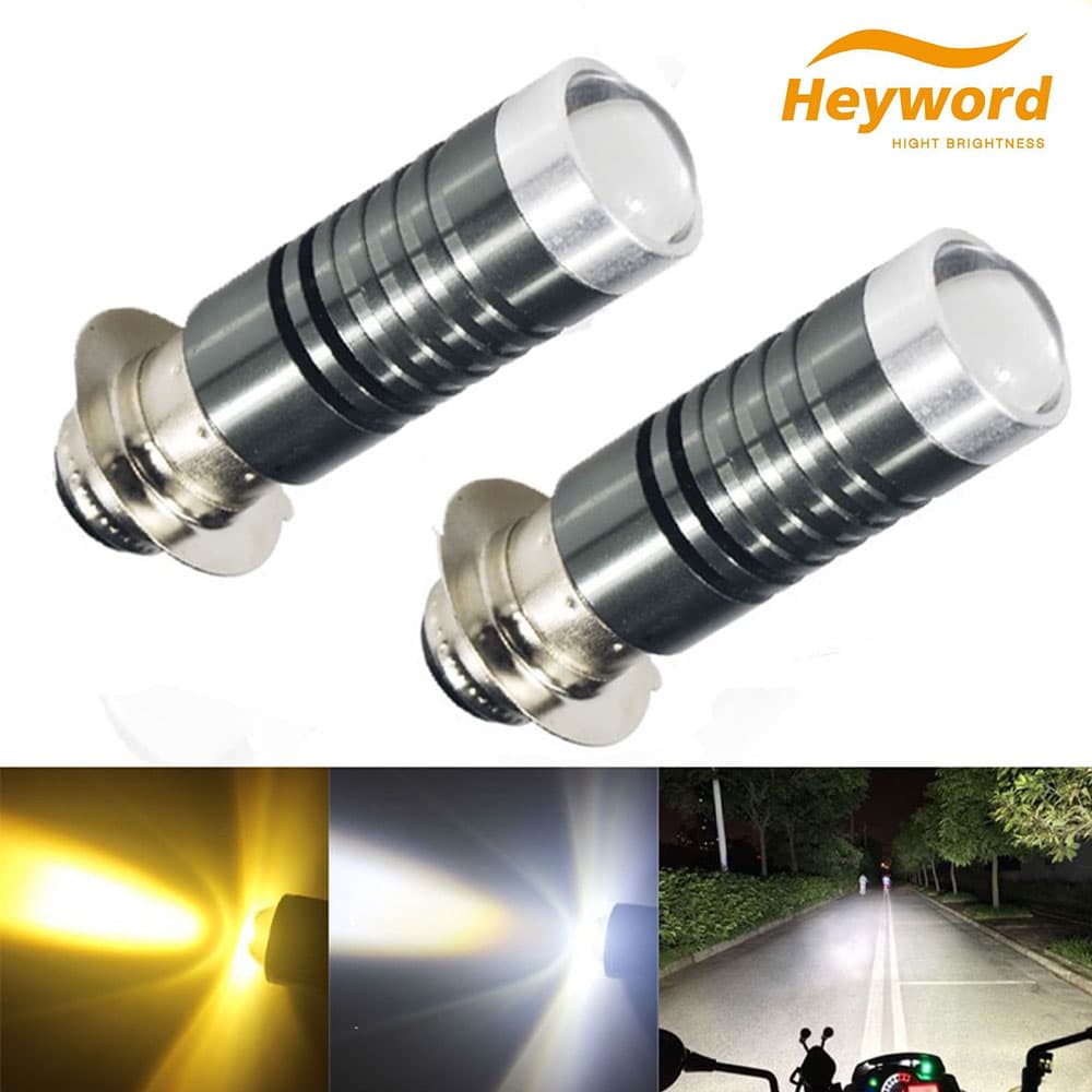 H4 P15D LED Luz Da Motocicleta Acessórios De Moto Cor Dupla 3000K/6000K Lâmpada Auxiliar 12V Principal
