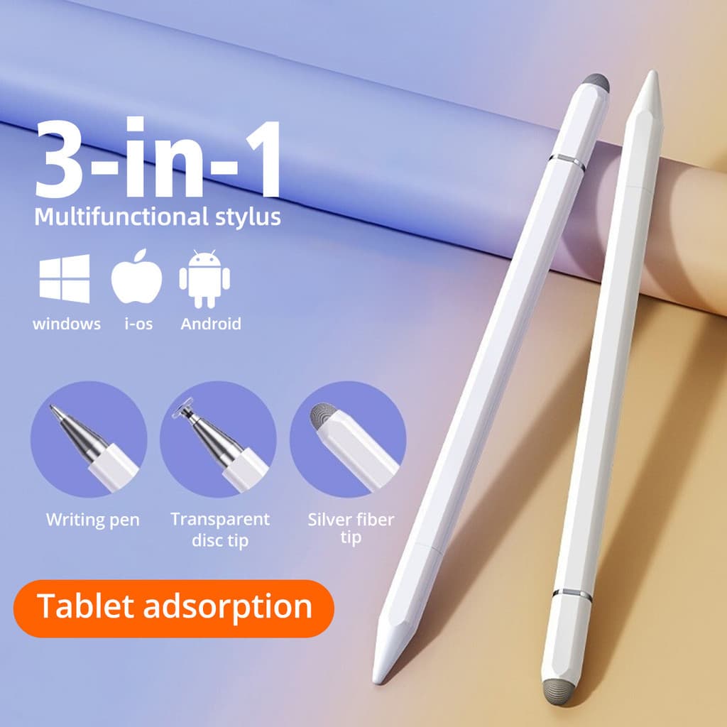 Caneta Stylus 3 Em 1-Lápis Capacitivo Com Tela De Toque Para Android E Tablets