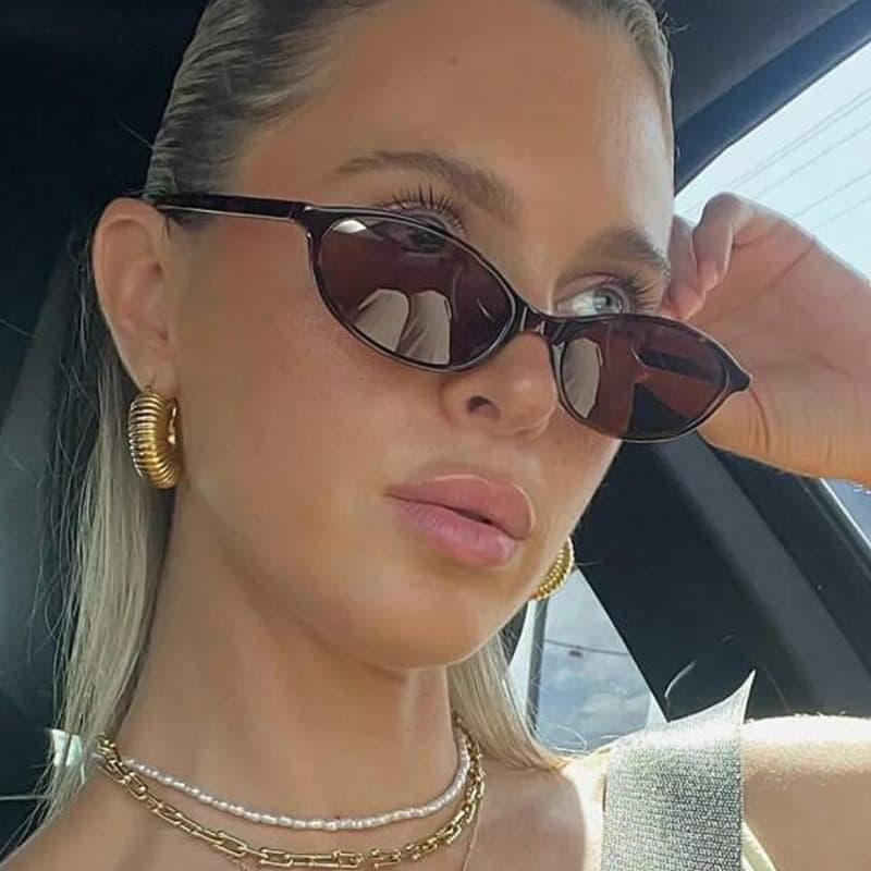 Óculos De Sol Ovais De Armação Pequena Estilo Rua Moderno Personalizado Para Mulheres Vintage