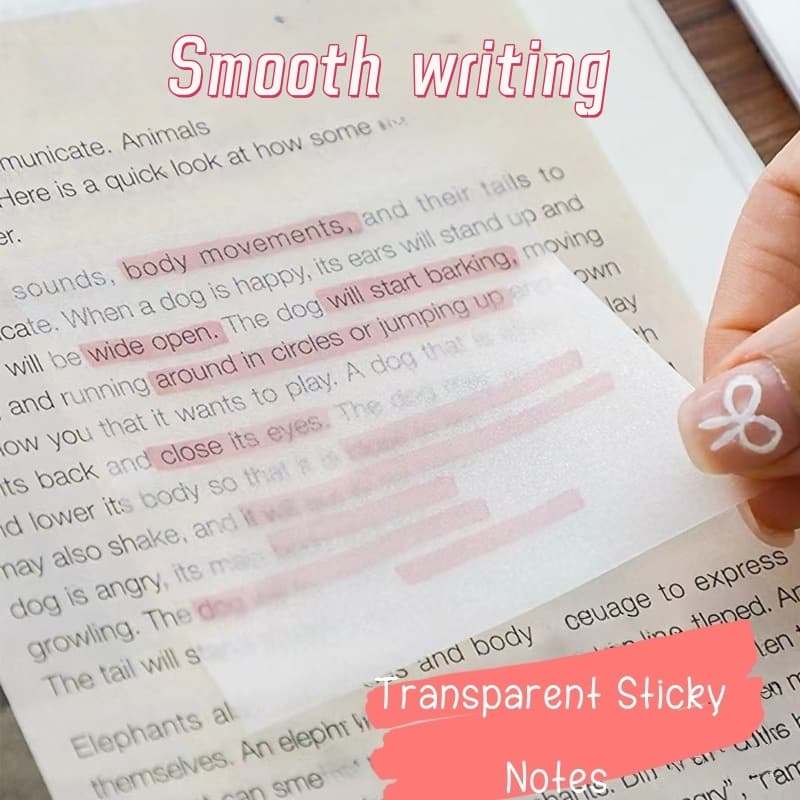 50 Folhas De Notas Adesivas Para Animais De Estimação À Prova D'água 7.5x5cm 7.5x7.5cm Lista De Tarefas Transparente Esc