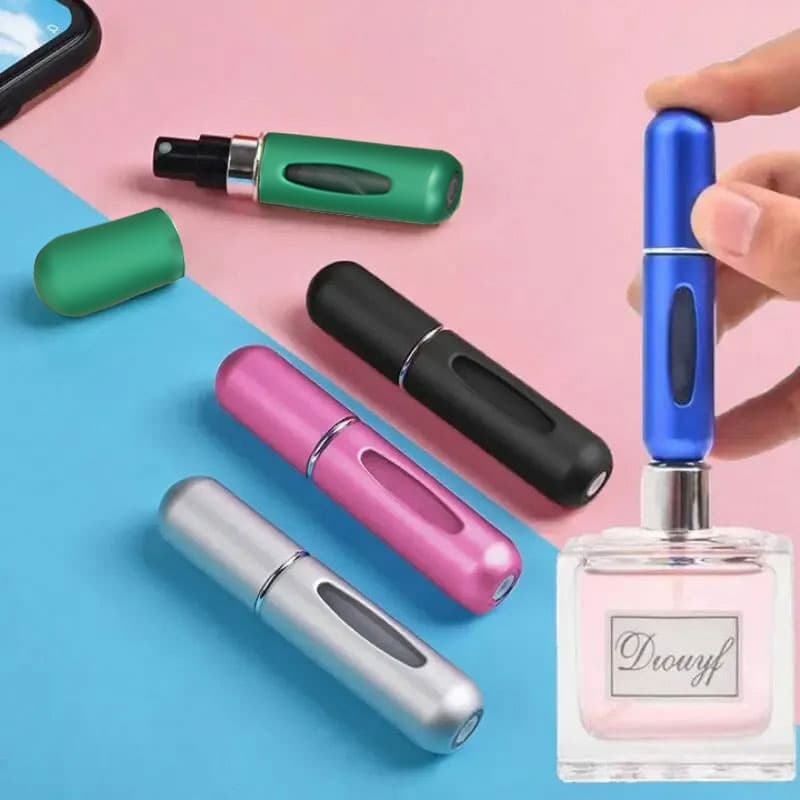 Frasco De Perfume De Alumínio Com Bomba Automática Portátil De 1 Unidade : Recipiente De Spray Recarregável Para Viagens