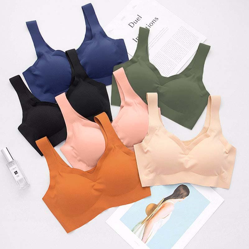 Sutiã Sem Fio Ultrafino | Bralette Respirável Costura Com Racerback Para Mulheres
