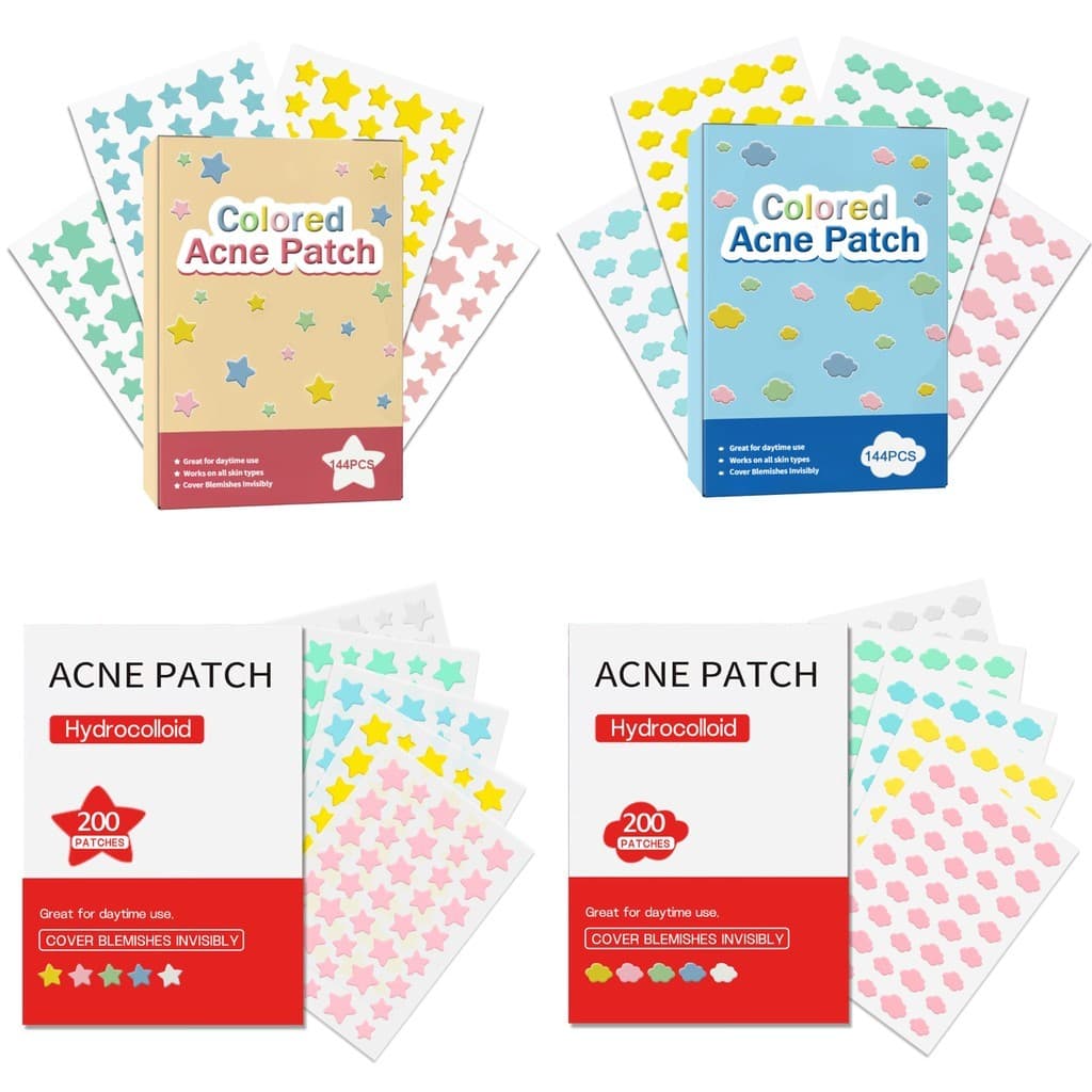 Patches De Espinhas De Acne Para Rosto , Adesivos Hidrocolóides Cobrir E Manchas Coloridos 144/200 Unidades