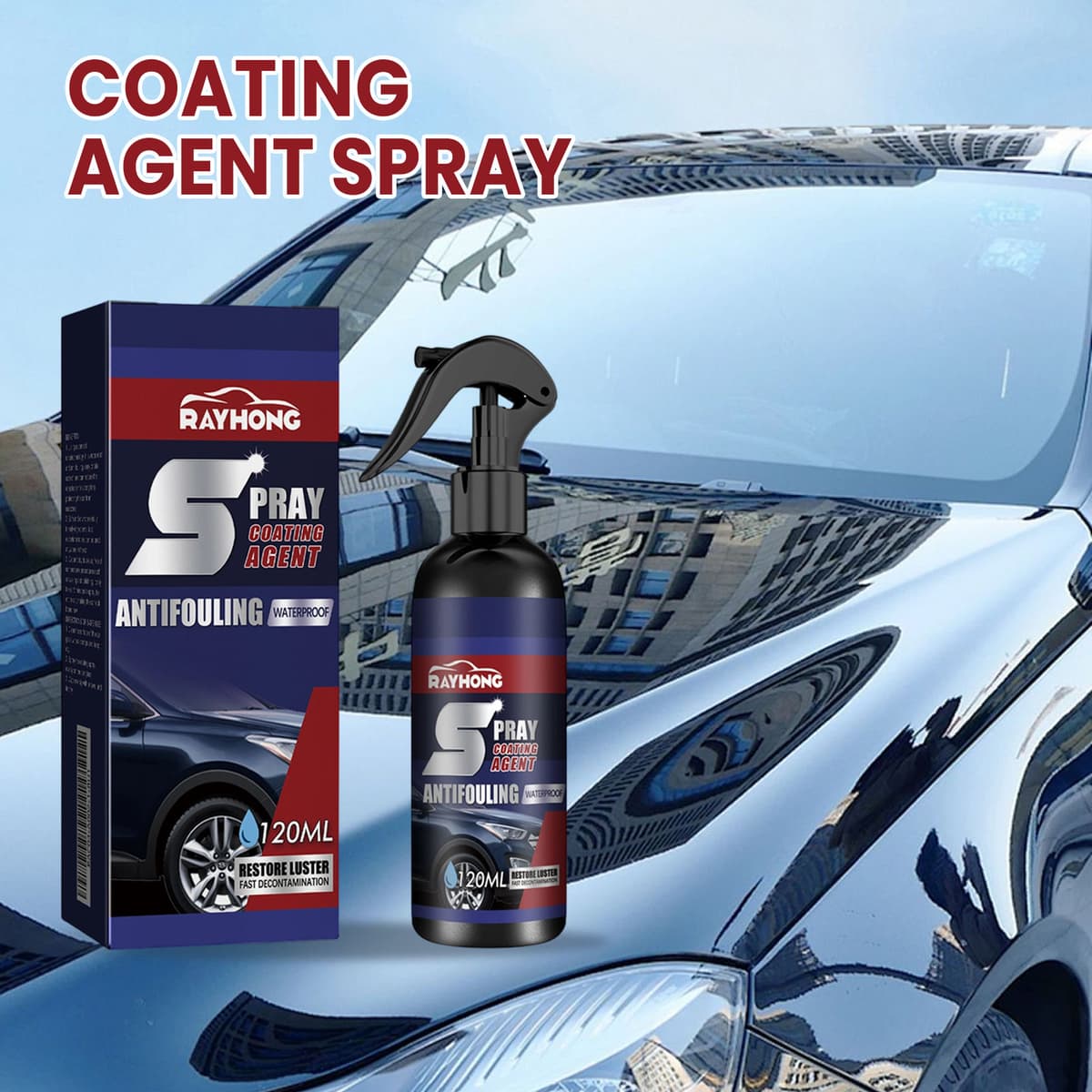 Rayhong Car Coating Spray Fórmula de Nano Camada Limpa Superfície de Tinta Realça Cor Aumenta Brilho Cria Acabamento