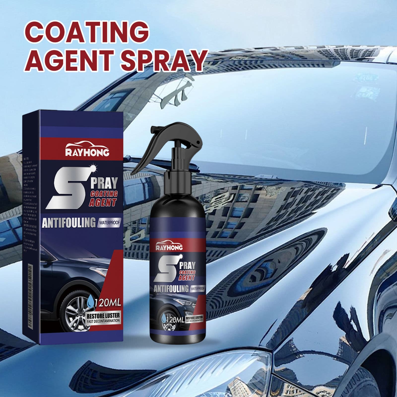  Rayhong Car Coating Spray Fórmula de Nano Camada Limpa Superfície de Tinta Realça Cor Aumenta Brilho Cria Acabamento