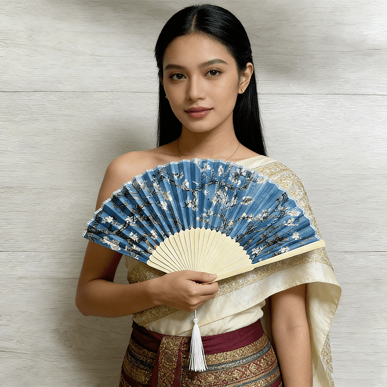  Clássico pintura estilo flor de damasco estilo ventilador festa fotografia deve