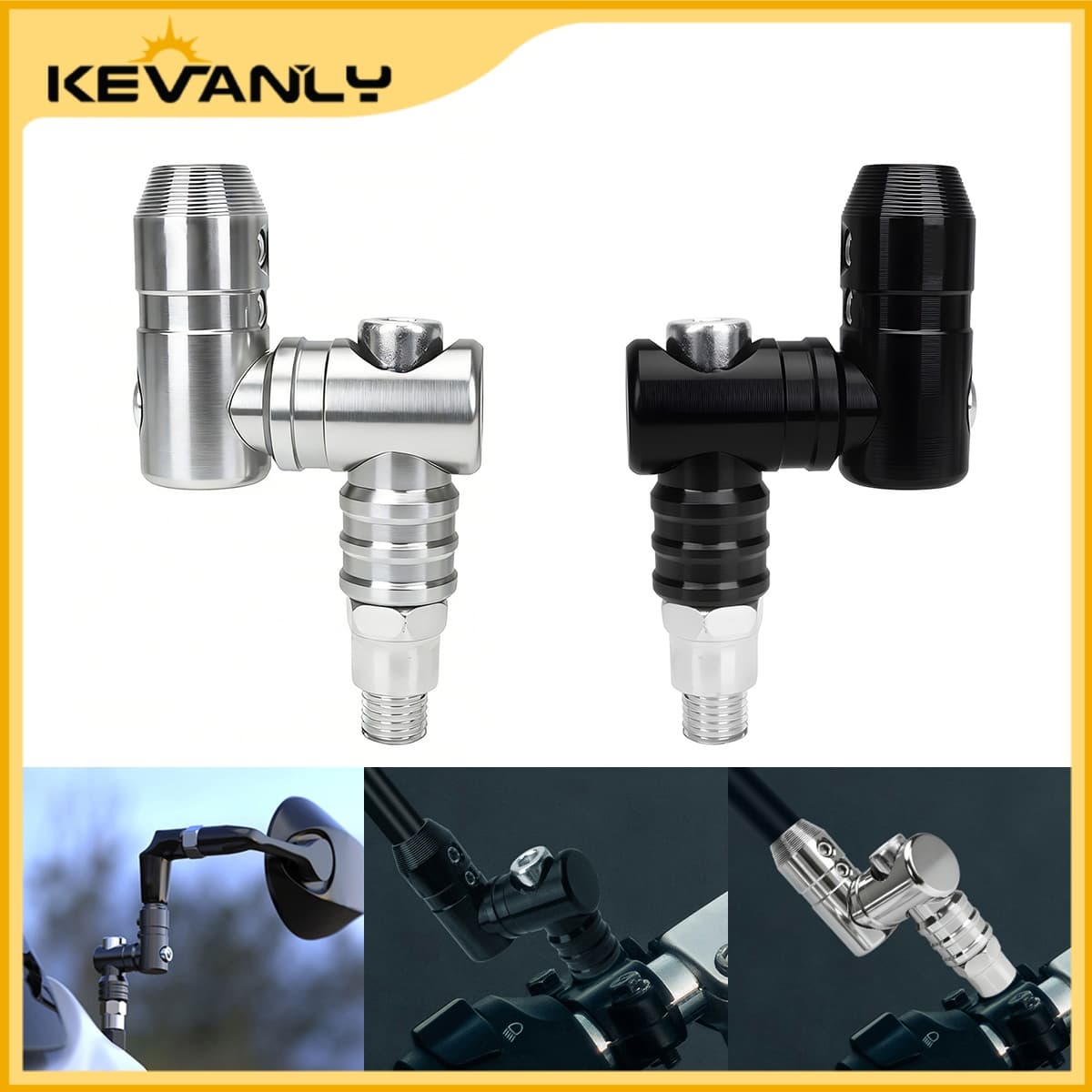  KEVANLY 2pcs Acessórios Adaptadores de Base de Espelho Retrovisor de 10mm para Motocicleta