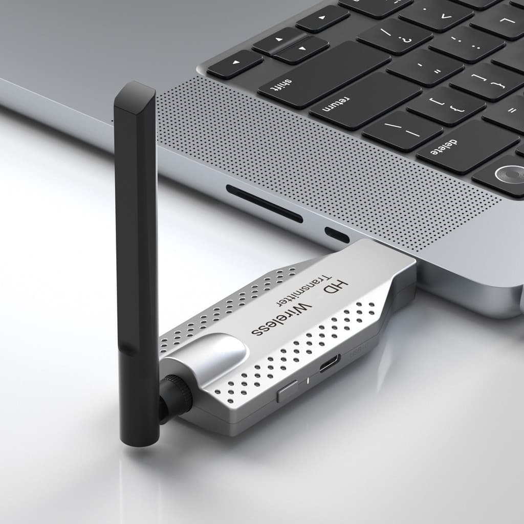  Kit Espelhamento de Tela 4K Wireless - 1 Transmissor para 1/2/3/4 Receptores, Alcance 100m, Para