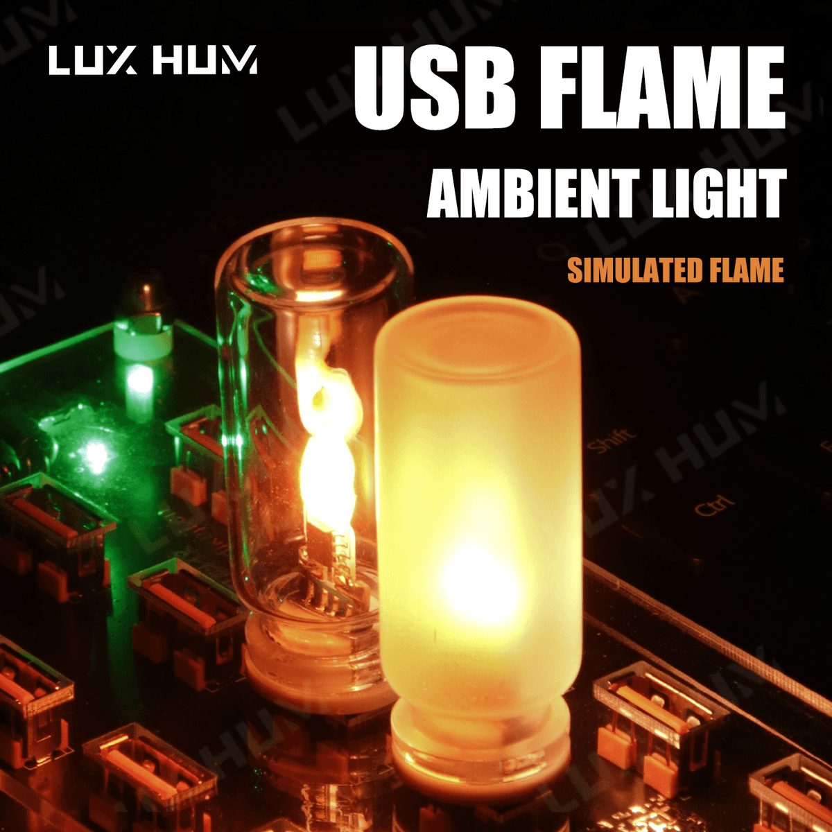 2 Conjuntos De Chama Cintilante USB LED Luz Noturna Lâmpada De Vela Simulada De Vidro Fosco