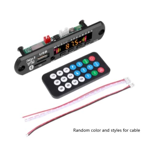 Módulo de Áudio para Carro com Bluetooth 5.0, MP3, WMA, USB, TF, Rádio FM e Tela Colorida, Reprodutor de MP3 com