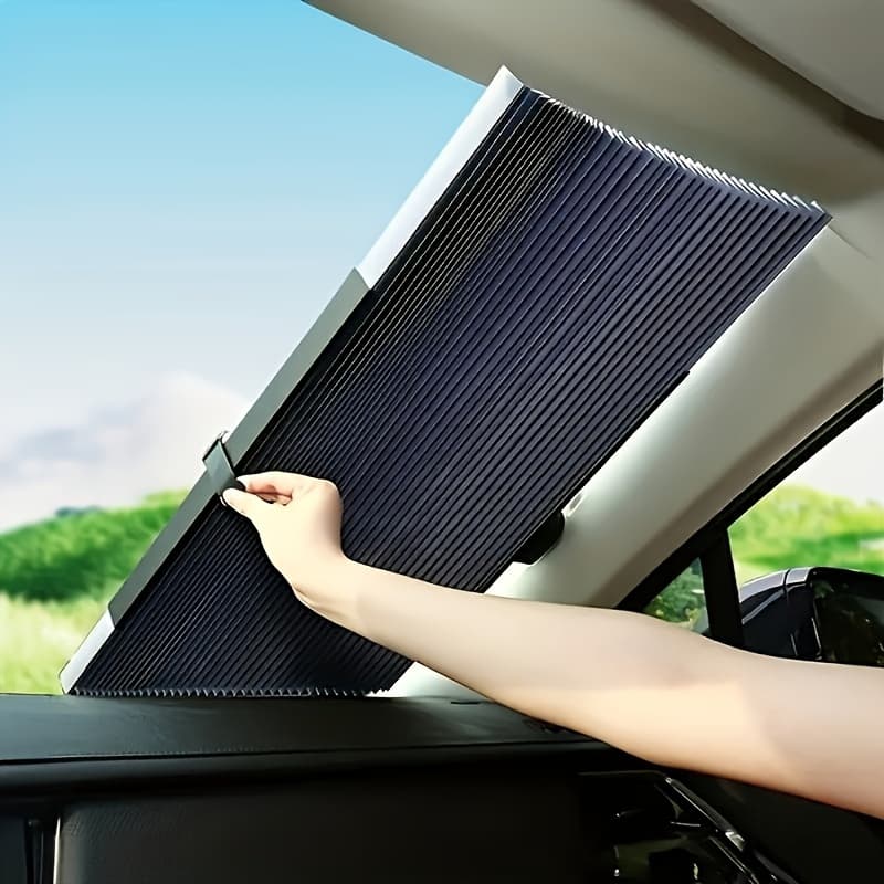  1 Peça Guarda-Sol Automático Retrátil para Carro - Proteção UV e Redução de Calor, Material Alumínio, Instalação Fácil