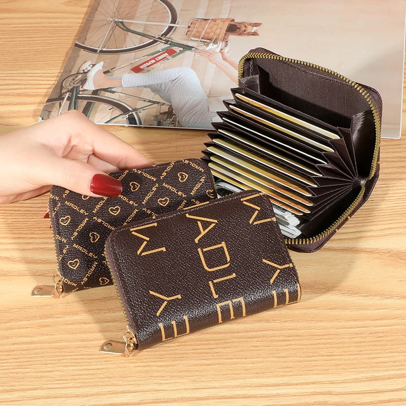 Elegante Dobrável Feminino Presbiopia Carteira Feminina Couro Do Plutônio Mudança Bolsa