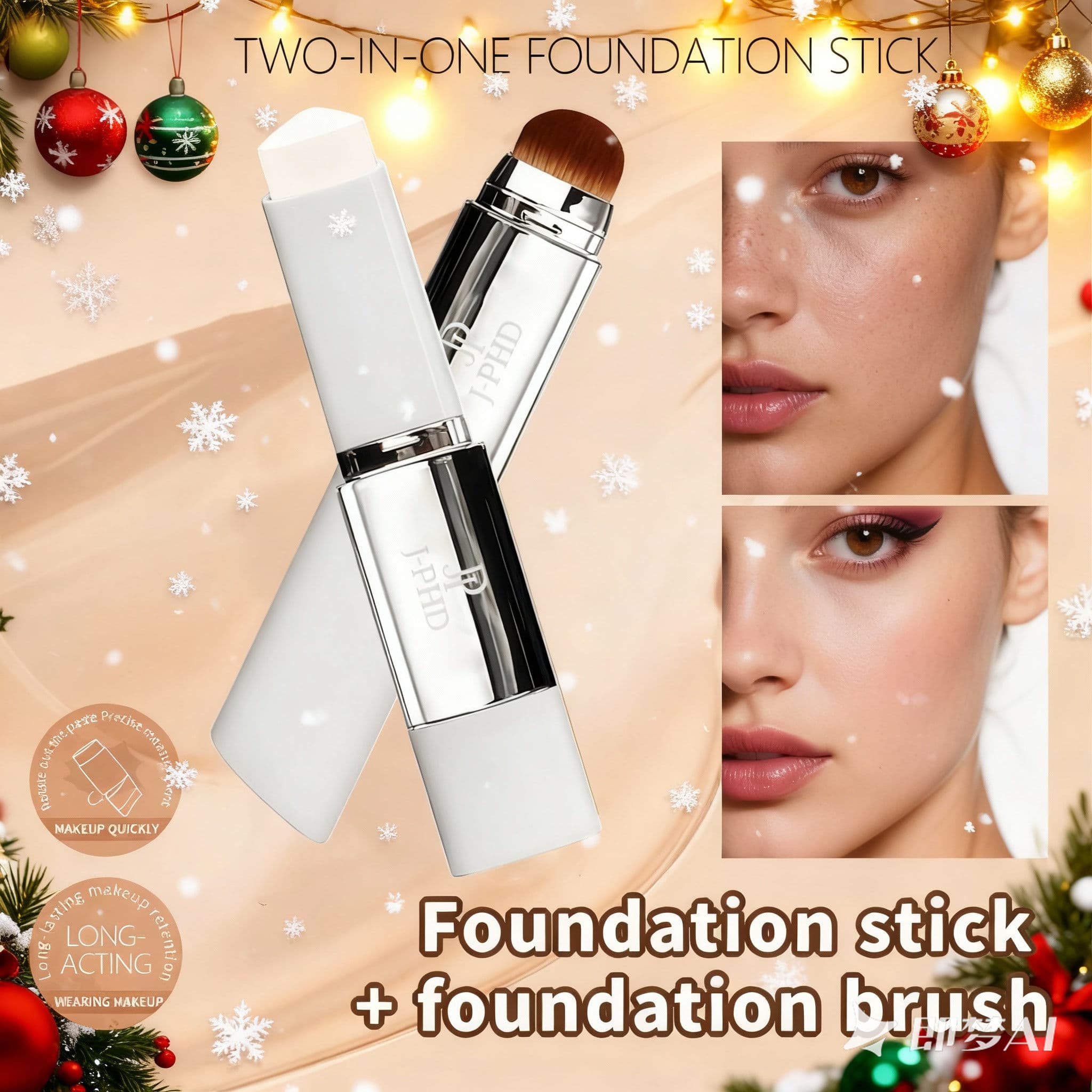  Base de Maquiagem em Bastão que Muda de Cor com Sensibilidade à Temperatura, Proporciona Cobertura Natural e Base de