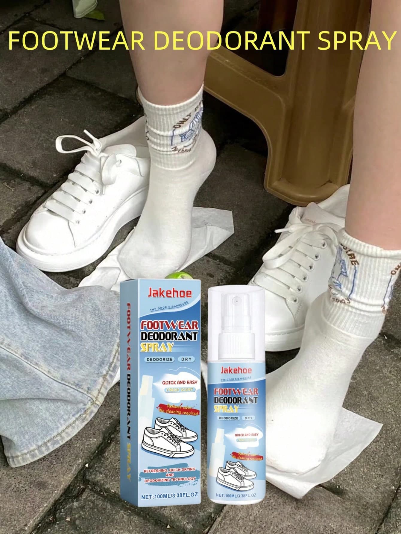  Spray desodorizante avançado e de longa duração para sapatos e meias – Refresca, previne odores, fácil de transportar e