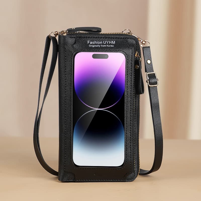 Bolsa Para Celular Com Tela Sensível Ao Toque , De Moedas Transparente De Um Ombro , Carteira Feminina Crossbody