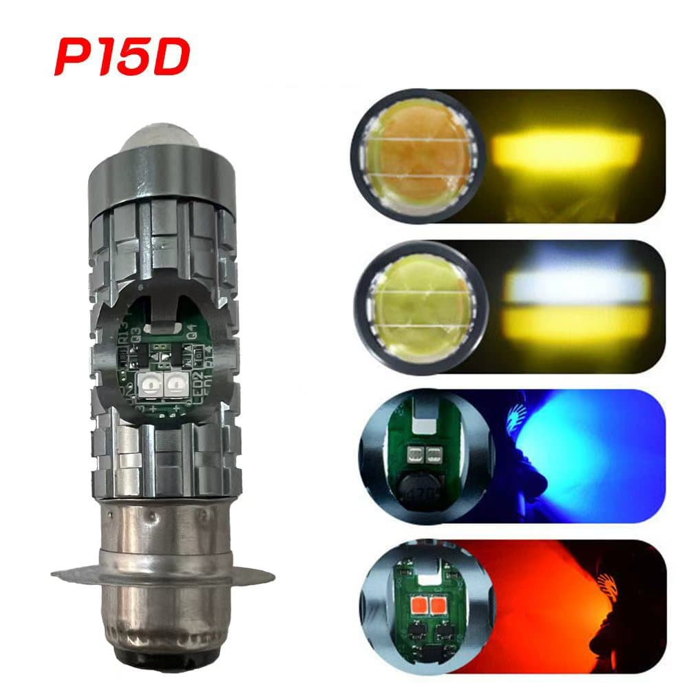 JFG RACING 30W Farol De Motocicleta LED Lâmpada Dupla Cor Feixe Alto E Baixo Universal 12V