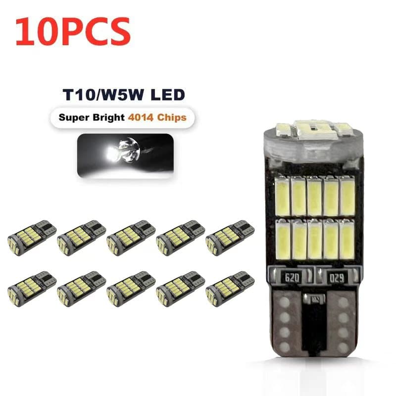 10pcs LED T10 W5W 194 501 Canbus Luz Interior Do Carro Sem Erros 26 SMD 4014 Lâmpada Branca Pura