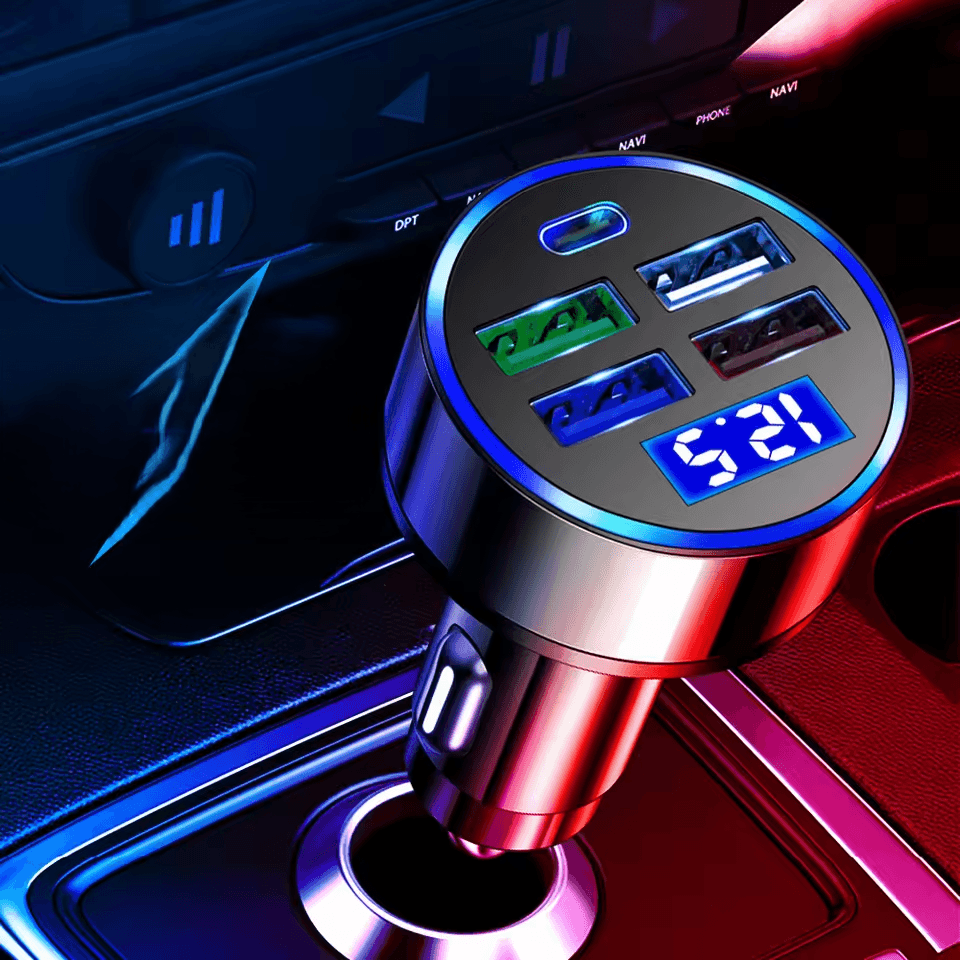 250W 5 Portas Carregador De Carro Carregamento Rápido PD QC3.0 USB C Telefone Tipo Adaptador No Para iPhone Samsung Huaw