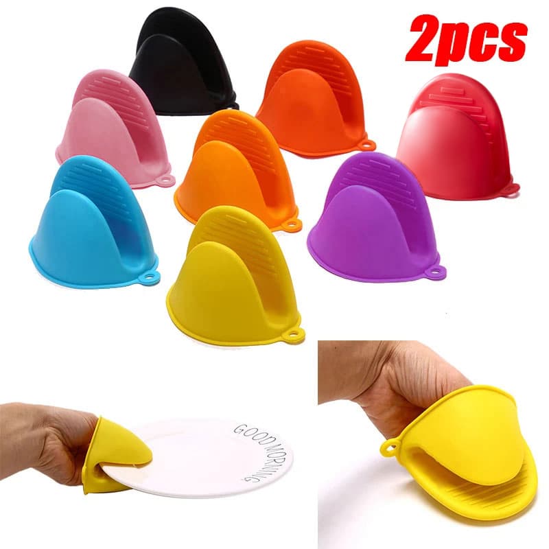 Forno de Silicone 2 Peças Mitts Isolamento Térmico Antiderrapantes Clipes de Panelas para Microondas