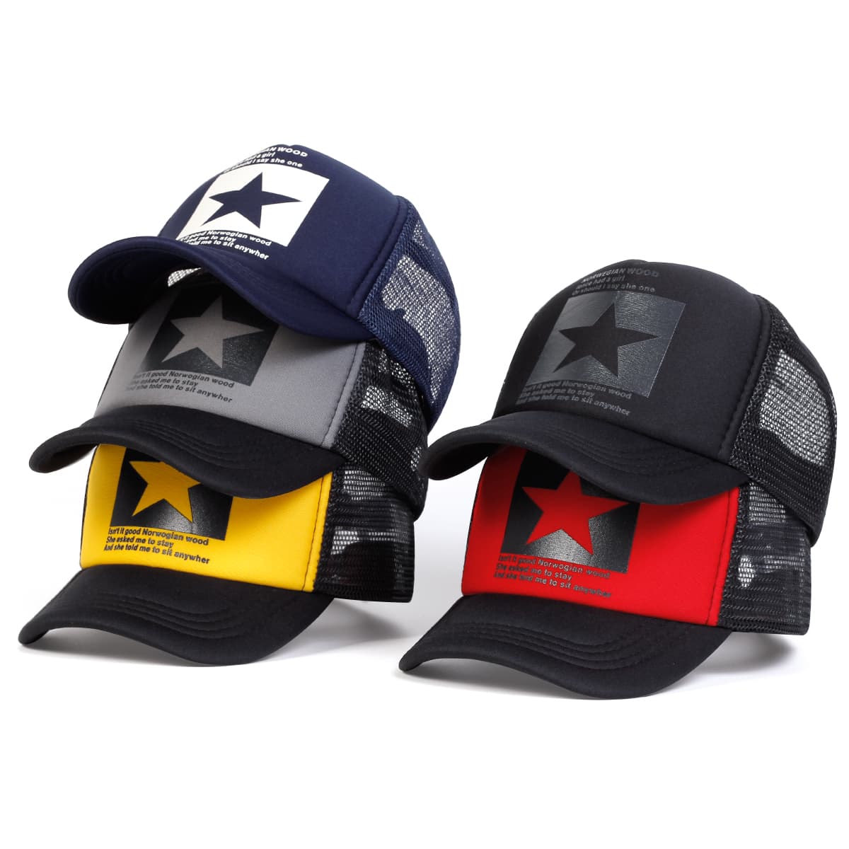 Moda Verão Respirável Proteção Uv Impressão Pentagrama Boné De Beisebol Espaço Algodão Ajustável Esportes Ao Ar Livre Pa