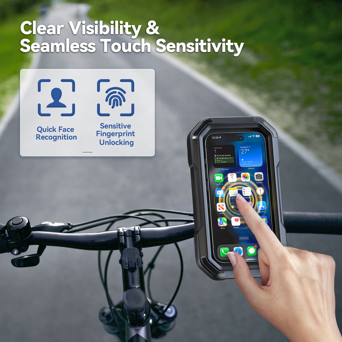  Suporte de Celular à Prova d'Água para Bicicleta, Suporte Giratório 360° para Celular de Moto, Design Sensível ao Toque