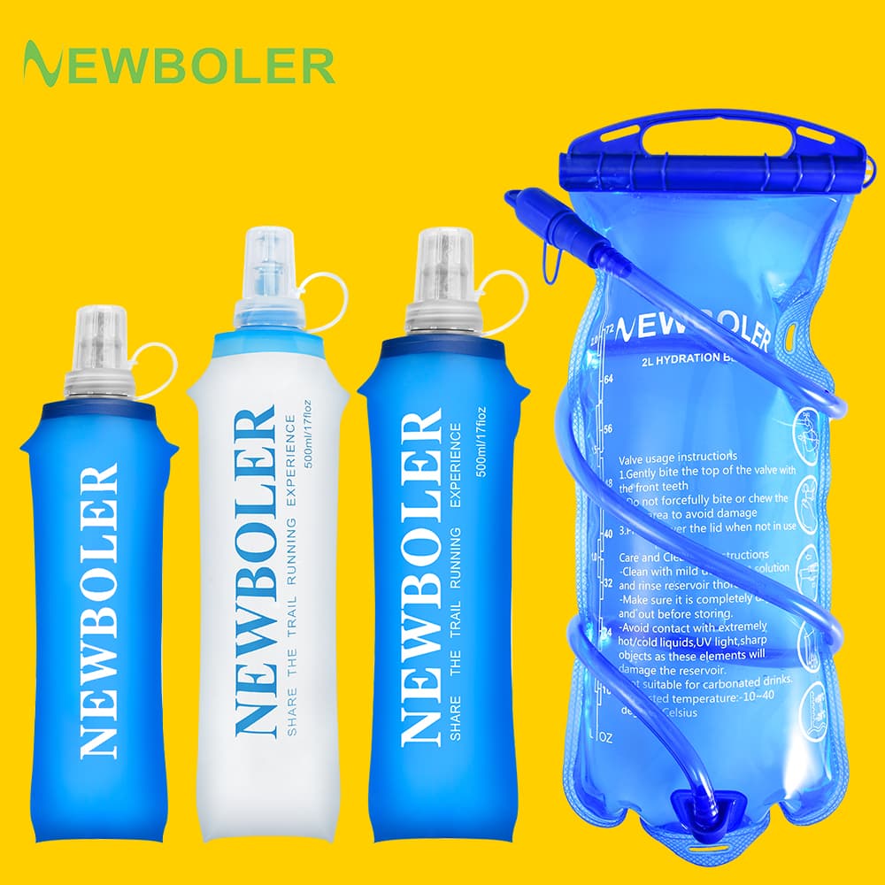 Newboler Frasco Macio Dobrável Sem Bpa 250Ml 500Ml Pacote De Hidratação Para Caminhadas E Ciclismo
