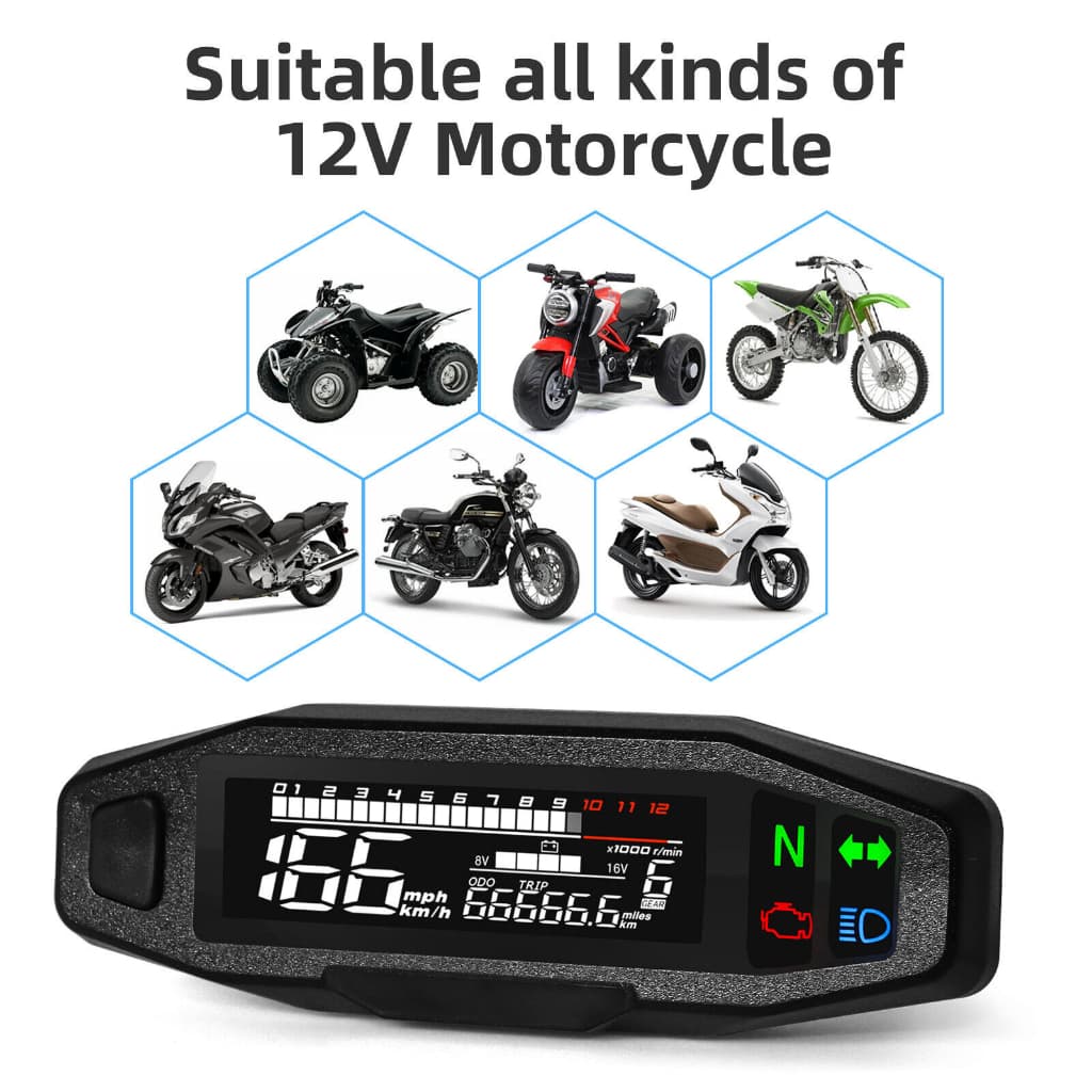  Mini Medidor Universal de RPM para Motocicleta, Velocímetro, Odômetro Digital para KTM EXC 250 Rusi KR200
