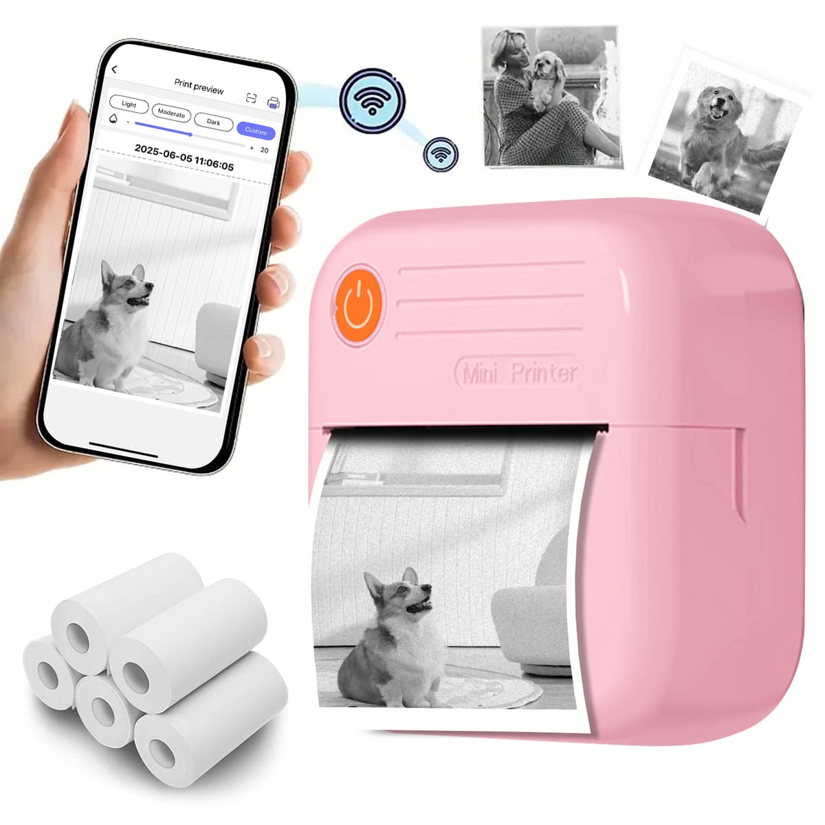 Impressora De Imagens Colorida Portátil Térmica Mini Fotográfica Para iOS Android Presente Aniversário Natal