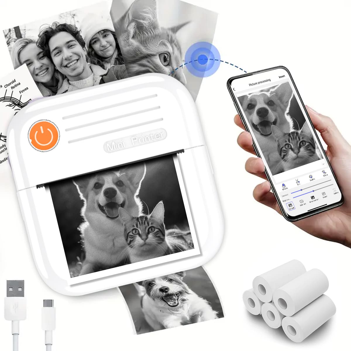 Máquina De Impressora Fotográfica-Mini De Adesivos Etiqueta Bluetooth Para Escritório Em Casa Fabricante Térmicos Portát