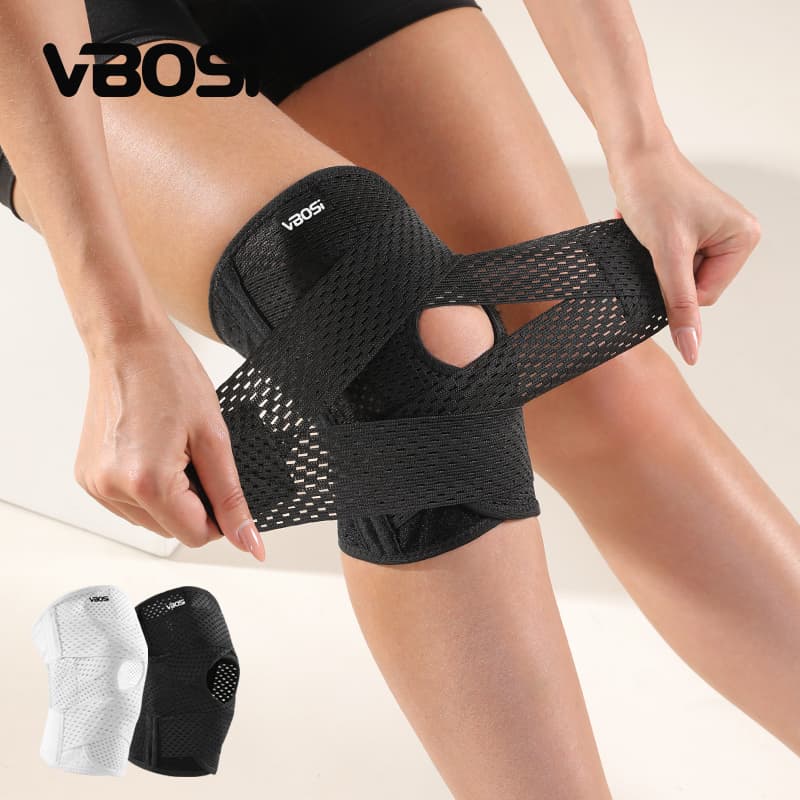 1 Pc Joelheira Suporte Respirável Articulação Menisco Patela Pular Corrida Esportes Equipamentos De Proteção