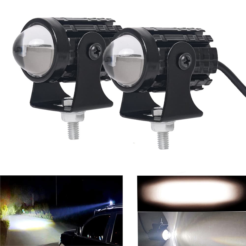 2PCS Farol De Motocicleta High/Low Light Switching LED Bulbo H6 BA20D H4 Mini Driving Spotlight , Baixa À Prova D'água