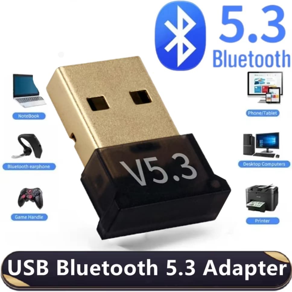  Adaptador USB Bluetooth 5.3 sem Fio Receptor Transmissor de Áudio para Laptop Computador Adaptador Ethernet