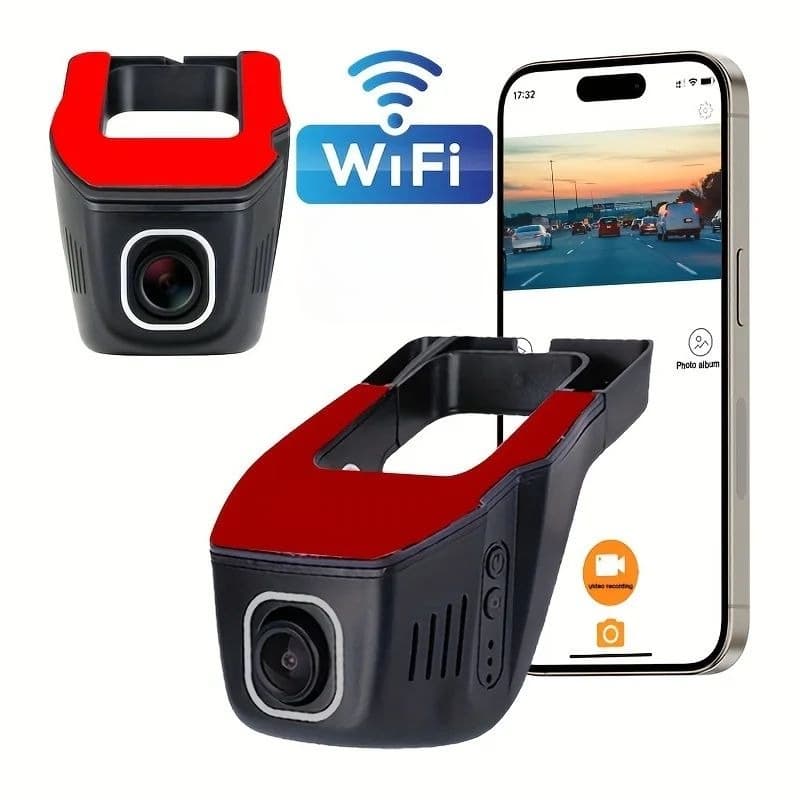 Câmera De Painel De Carro Em Forma De U WiFi HD A Bordo 24H Modo De Estacionamento Gravador De Dados De Eventos