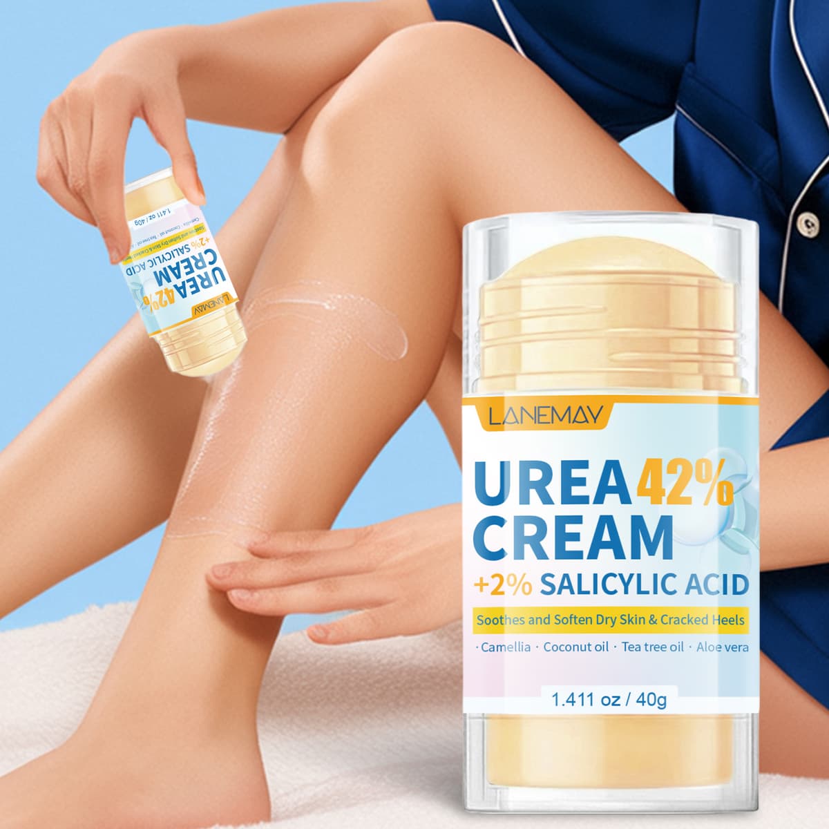  Creme de Ureia com 42% de Ureia, 2% de Ácido Salicílico e Óleo de Árvore do Chá - Hidratação Intensa, Acalma a Pele