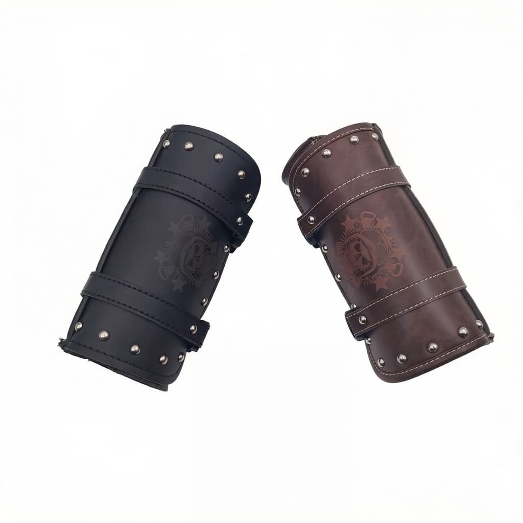 Alforjes Universais De Couro PU Para Motocicleta , Bolsa Traseira Com Design De Caveira