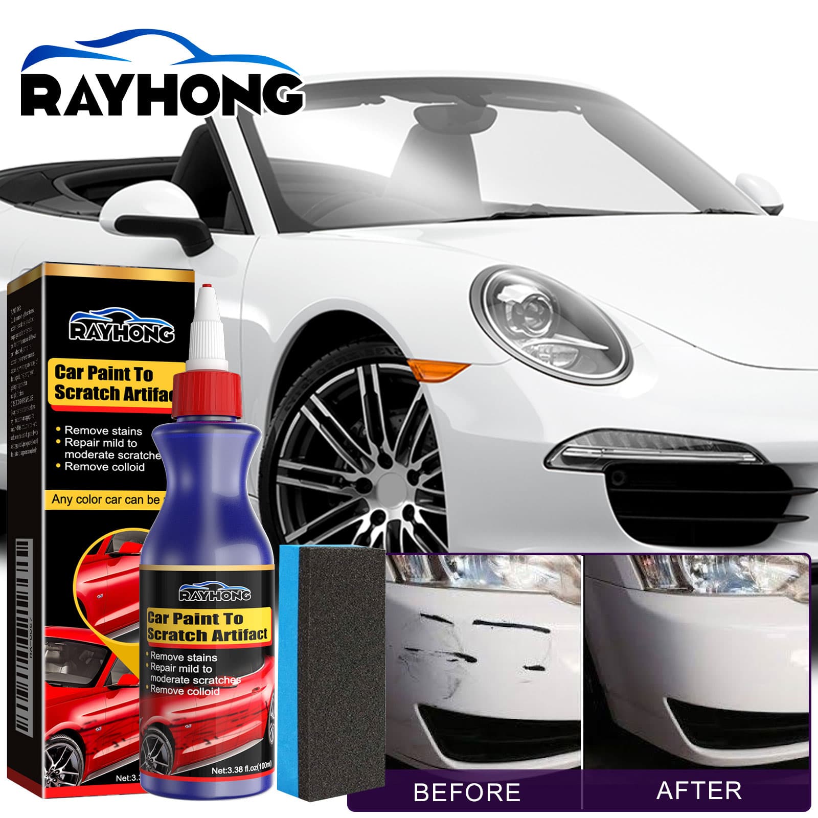  Kit de Reparo de Riscos de Carro: Remove Riscos, Restaura o Brilho e Revestimento Protetor Atualizado