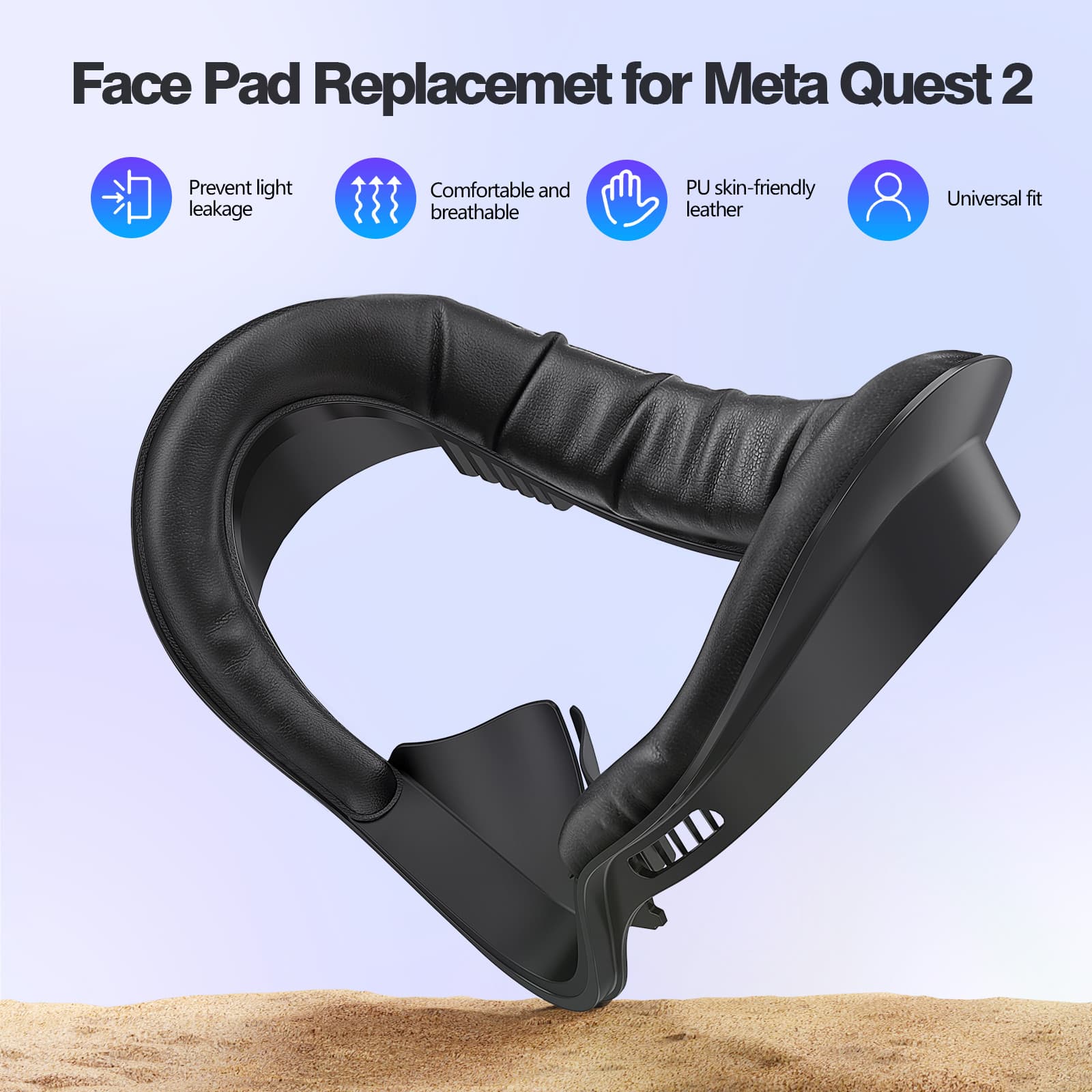 Interface Facial 1pc & Almofada De Cobertura Para Oculus Quest 2 , Espuma De PU À Prova De Suor-Acessórios VR Meta