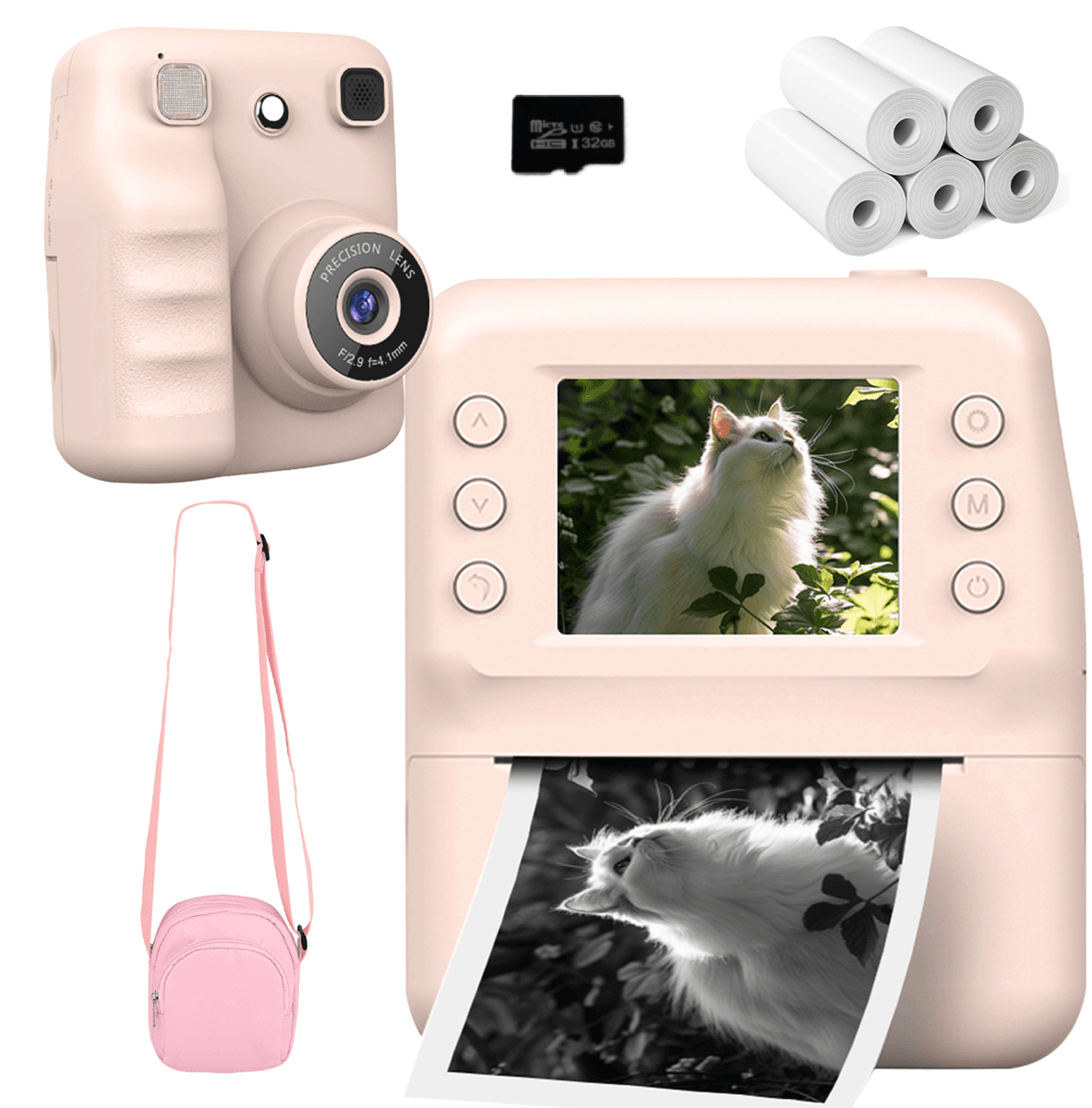 Mini Impressora Fotográfica Térmica Com Câmera De Impressão Instantânea-Brinquedo Portátil De Presente Digital Para Aniv