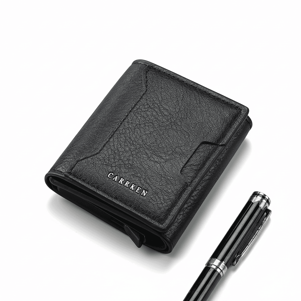 Carteira De Couro Masculina Elegante Curta Vertical-Porta-Cartões Multifuncional Unissex Com Vários Slots E Bolso Para M