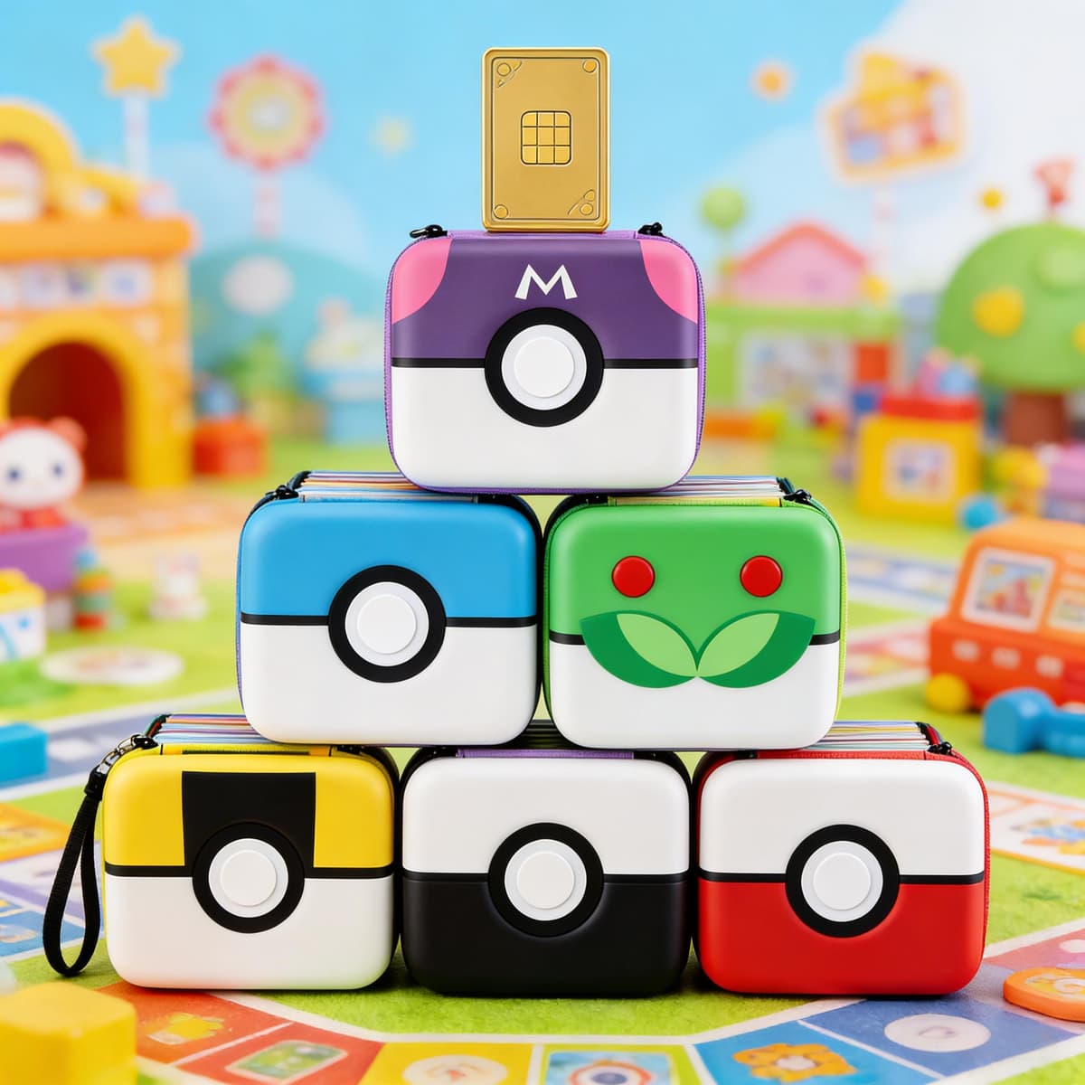 Estojo Rígido Para Cartão ​ 400 +-Armazenamento De Viagem PTCG Cartas Pokémon E UNO