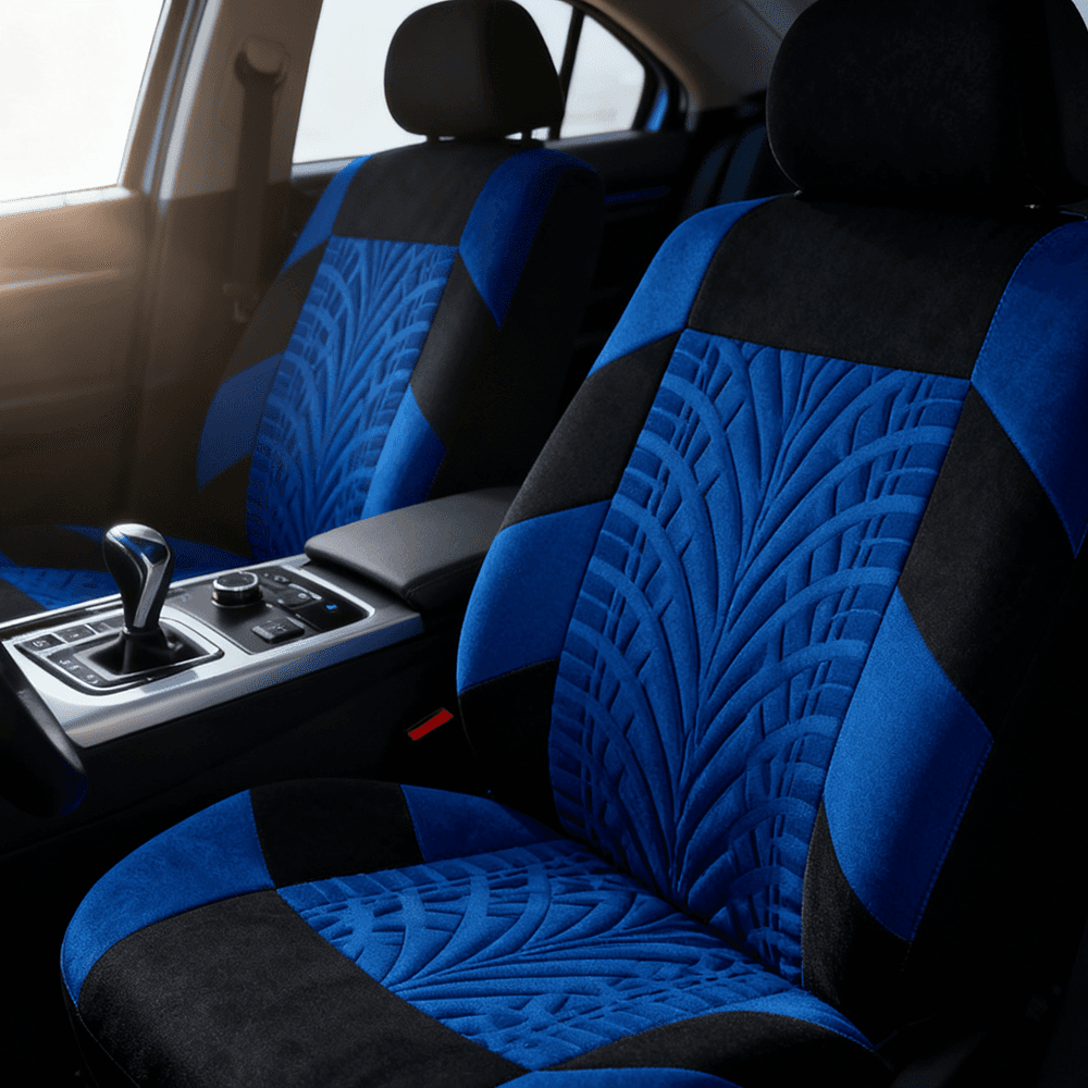  Capa de assento de carro respirável universal para todas as estações com decoração de padrão de pneu, estilo europeu,