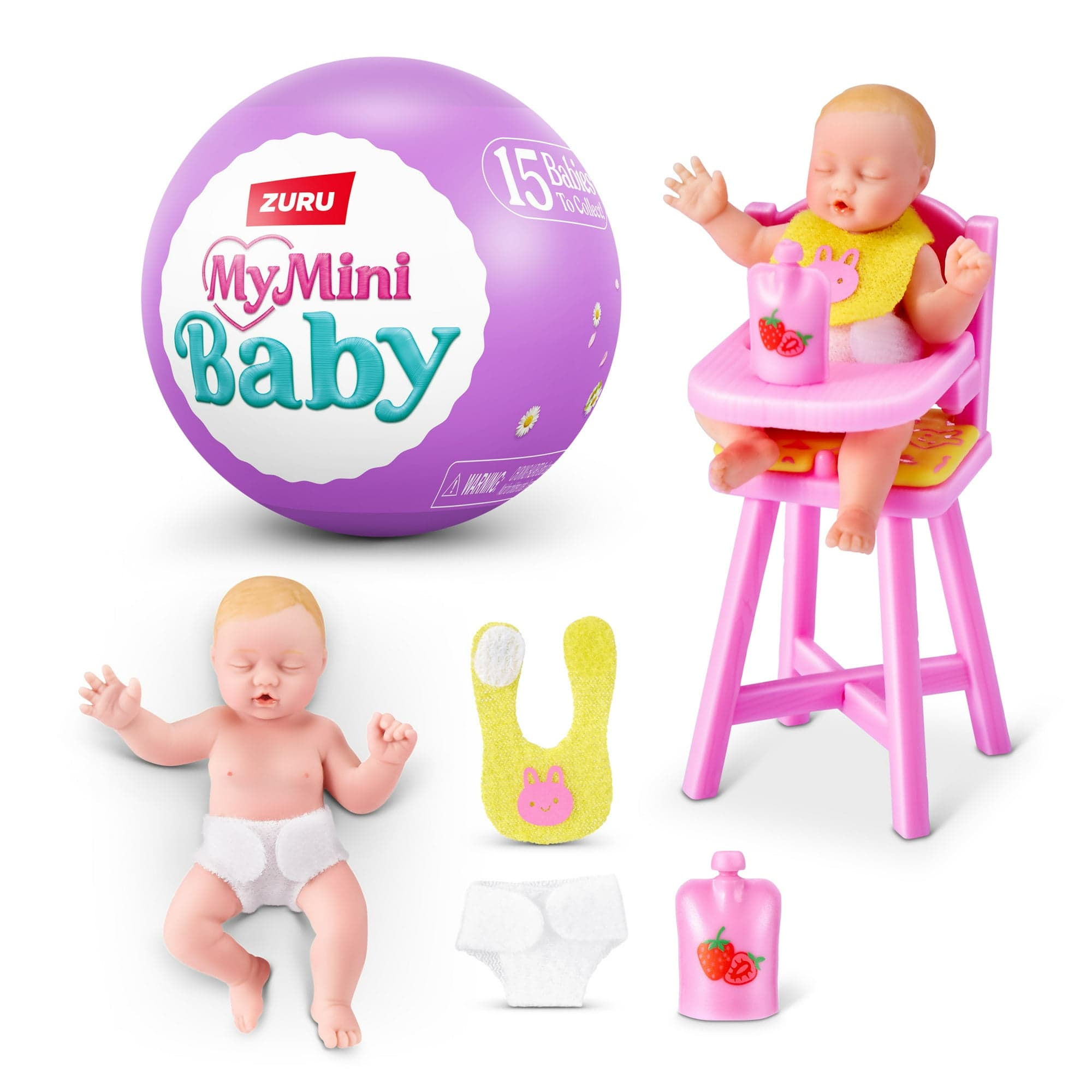  ZURU My Mini Baby Conjunto Surpresa de Ovos de Páscoa盲盒 | 15 modelos de bolo orgânico | Mini brinquedos para bebês |