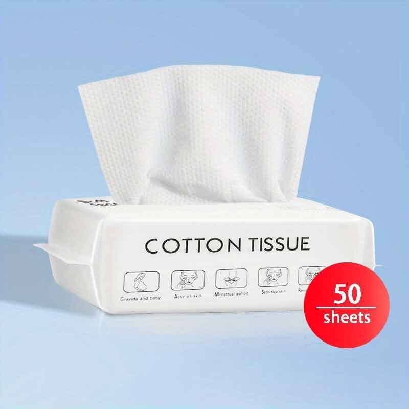 Toalha De Rosto Descartável , Tecido De Algodão , Toalhetes De Maquiagem , Limpador Facial , Pano De Lavagem , 50 Peças