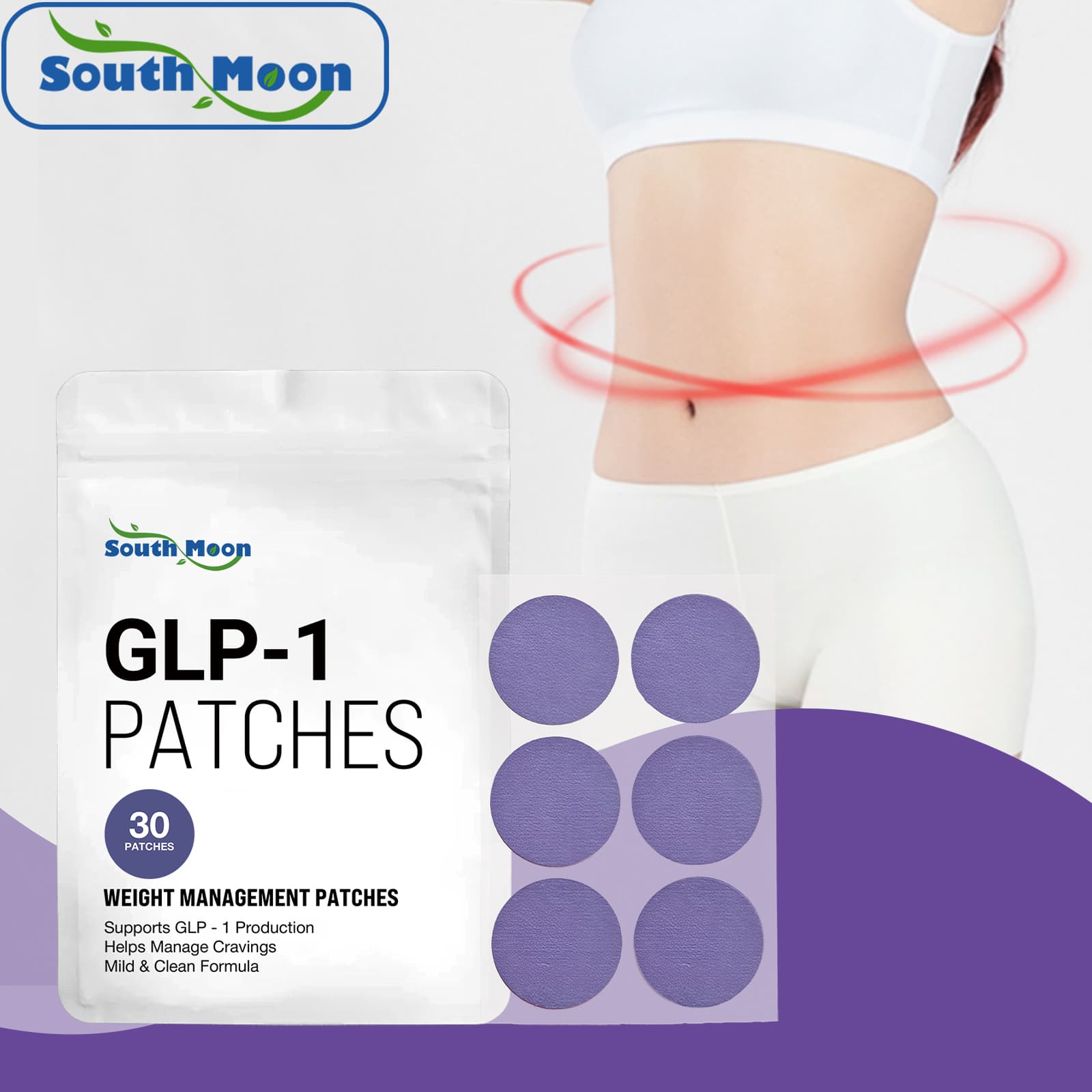  Adesivos Corporais de Controle do Apetite com Óleo de Lavanda e Peptídeo para Suporte ao Controle de Peso